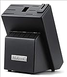McCook Knife Block w built-in sharpener Wood Kitchen Knife Block Holder without Knives Countertop Butcher Block Knife Holder and Organizer with 13 Slots for Easy Kitchen Knife Storage