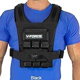 V-Force 30 Lb Basketball Weight Vest - Ultra Slim for Overhead Movement - Made in USA (Black)