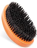 Styleomize Hard Curved Wave Brush for Men 360 Degree - Premium Quality Hemu Wood Wave Brush with Firm Boar Bristles - Brown Hair Brush for Men Waves That Keeps Your Scalp Safe from Bruising (Hard)
