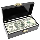 Black Acrylic Lockable Cash Box, Money Holder, Cash Organizer, Single Row Currency Tray, Money Storage Box