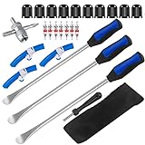 14.5'Tire Spoons Motorcycle Dirt Bike Tire Changing Tools Iron Set ,Tire Spoon Levers Tire Changer Kit for ATV Lawn Mower with Tire Spoons, Rim Protector, Valve Tool ,Valve Cap and Valve Cores