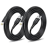 [2 Pack] Extra Long iPhone Charger Cable 10 ft,[Apple MFI Certified] Lightning Cable 10 Foot, 10 Feet iPad Power Charging Cord Compatible with iPhone 11/Xs/XS Max/XR/X / 8/8 Plus / 7/7 Plus/ 6(Black)