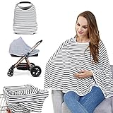 Baby Nursing Cover & Nursing Poncho - Multi Use Cover for Baby Car Seat Canopy, Shopping Cart Cover, Stroller Cover, 360° Full Privacy Breastfeeding Coverage, Baby Shower Gifts for Boy&Girl