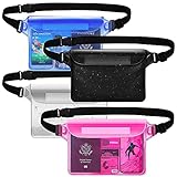 Famoby 4 Packs Waterproof Pouch with Waist Strap Dry Bag for Swimming Boating Snorkeling Kayaking Water Park Outdoor Beach Sport