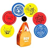 NQV Disc Golf Se with Bag,Disc Golf Beginner Set,6 PCS Flying Discs with Putters Drivers Mid Ranges+1 Black Disc Golf Bag, Disc Portable Outdoor Indoor Beginner Kid Aged6+Adults