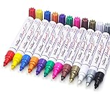 Overseas Paint Markers Pens, Painting Marker on Almost Anything Quick Dry and Permanent, Oil-Based Paint-Marker Pen Set for Rocks, Wood, Fabric, Plastic, Canvas, Glass, Mugs, DIY Craft