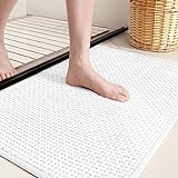 Upgraded Chenille Bathroom Rugs - Adorn Your Bathroom with Color G White Bath Mat - Absorbent, Non Slip, Soft, Machine Washable, Quick Dry, 16'x24' Small Bathmat Bath Rugs for Bathroom