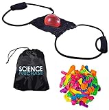 SciencePurchase Water Balloon Launcher, 3 Person Slingshot Launches Balloons 500 Yards, Great Outdoor Fun, Also Flings T-Shirts, Snowballs, Splash Balls, Includes 500 Water Balloons and Storage Bag