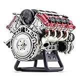 Mini V8 Engine Model Kit That Works Run, STEM Hobby Toy Building Kit for Kids & Adults with DIY Guide & Realistic Parts, for AX90104, SCX10, Capra, VS4-10 Pro/Ultra Model Car