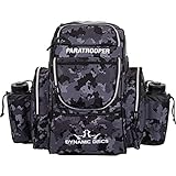 Dynamic Discs Paratrooper Disc Golf Bag | Frisbee Golf Backpack Bag with 18+ Disc Capacity | Extra Storage Pockets | Padded Straps and Back Panel | Durable Construction (Midnight Camo)