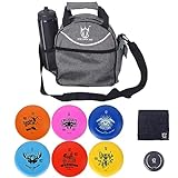 CROWN ME Disc Golf Set with 6 Discs and Mini Disc and Starter Disc Golf Bag