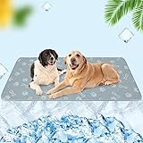 BEAUTYZOO Upgraded Dog Self Cooling Mat Ice Silk Chill Pads for Small Medium Large Dogs - Summer Reusable Pet Training Pad - Absorbent Non-Slip Cool Mat for Kennels, Crates and Beds, 22' x 28'