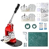 MK.Bear Button Maker Machine Multiple Sizes, Pin Maker Button Machine 1.25+2.25 Inch (32+58mm), DIY Button Press Machne Kit with 200 Button Parts Supplies, Comes with Circle Cutter and Cutting Mat