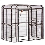 Walnest Large Walk-in Cages Heavy Duty Bird Cage Outdoor Aviary Parrot Macaw Conure Lovebird Pet House Finch Parakeet Cockatiel Macare Birdcages Brown