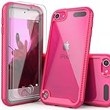 IDYStar iPod Touch 7th Generation Case, 2 in 1 Shockproof iPod Case with 2 HD Screen Protectors, Hybrid Heavy Duty Protection Shock Resistant Cover for iPod Touch 5/6/7th Generation, Rose