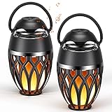 MOFOKEAY 2 Pack Outdoor Bluetooth Speakers,Wireless Speaker with LED Flame Speaker BT 5.0,Waterproof Torch Lantern for Patio Pool Party,Gifts for Women Men