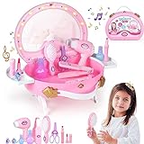 BETTINA Toddler Vanity - Kids Pretend Play Princess Vanity Set with Mirror & Makeup Accessories, Lights and Music, Princess Vanity for Little Girls, Toddler Girl Toys