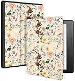 Wazzasoft for Kindle Oasis case 7 Inch (10th Generation 2019, 9th Generation 2017) Women Girls Cute Folio E-Reader Covers Flower Aesthetic Auto Wake/Sleep for Amazon Kindle Oasis 10th/9th Gen Cases 7”