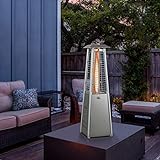 Tangkula Portable Patio Heater, 9500 BTU Outdoor Tabletop Heater with Stainless Steel Burner, Tip-Over & Flameout Protection, 34' Pyramid Mini Outdoor Heaters for Patio, Porch, Deck (Silver)