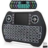 BL Mini Wireless Keyboard Remote Control with Touchpad Mouse Combo, Backlit 2.4GHz Mini Keyboard Wireless USB Dongle Rechargeable Li-ion Battery for Android TV Box Smart TV PC PS3 Windows MacOS X-Box