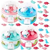 Estimable 4 Pcs Mini Claw Machines + 32 Tiny Dinosaur Toys, Party Favors for Kids 8-12,4-8 Fingertip Toys Party Favors Classroom Prizes Birthday Gifts for Boys and Girls