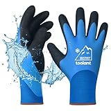 Waterproof Winter Work Gloves for Men and Women, Freezer Gloves for Working in Freezer, Thermal Insulated Fishing Gloves, Super Grip, Blue, Large