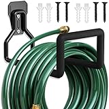 SMARYONG Hose Holder Wall Mount - Metal Garden Heavy Duty Water Reel Holds Up to 150Ft- Durable Hooks for Garage Outside (1)
