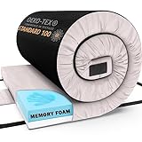 Matrix Cell Memory Foam Camping Mattress Pad - CertiPUR-US Roll Up Mattress - Car Foldable Floor Mat for Adults - Sleeping Pad Guest Bed - Portable Travel Cot Pad - Camp Bed Roll