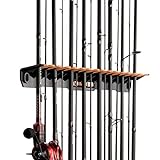 KastKing Patented V15 Vertical Fishing Rod Holder – Wall Mounted Fishing Rod Rack, Store 15 Rods or Fishing Rod Combos in 17.25 Inches, Great Fishing Pole Holder and Rack