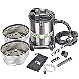 PowerSmith PAVC102 10 Amp 4 Gallon All-In-One Ash and Shop Vacuum/Blower with 10' Hose, Brush Nozzle, Pellet Stove , 16' Power Cord, 1 1/4' Adapter, and 2 Filters, Silver