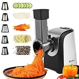 Homdox Electric Salad Maker, Professional Slicer Shredder Greater Electric Cheese Grater Salad Maker Machine Carrot Slicer with 4 Stainless Steel Rotary Blades, One-Touch Control, 150W