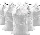DURASACK Heavy Duty Sand Bags with Tie Strings Empty Woven Polypropylene Sand-Bags for Flood Control with 1600 Hours of UV Protection, 50 lbs Capacity, 14x26 inches, White, Pack of 20