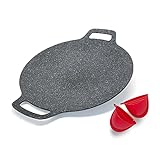 Saltlas Korean style BBQ Grill Pan for Stove Top, Camping Stove and IH Stove, 13'- Round Griddle with 6 Layers, Non-stick Coating frying Pan