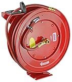 Lincoln 83753 Value Series Air and Water 50 Foot x 3/8 Inch Retractable Hose Reel, 1/4 Inch NPT Fitting, Slotted Mounting Base, 5-position Adjustable Outlet Arm