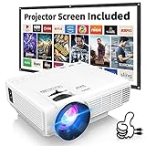 Latest Upgrade 7500Lumens Mini Projector for Outdoor Movies, Full HD 1080P 170' Display Supported, PS4,TV Stick, Smartphone, USB, SD Card Supported