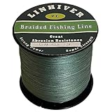 LinHiver Braided Fishing Line, Strong Power, Great Abrasion Resistance, Thin Diameter, No Stretch, Low Memory and High Sensitivity(328Yds, 30LB)