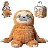 Weighted Stuffed Animal for Anxiety | Calming & Comforting 5 Lbs | Weighted Plush Animal Sloth | Anxiety Stuffed Animals for Adults & Kids | Carrying Bag Included | Machine Washable Weighted Plushie