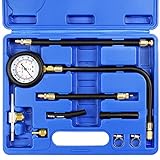 JIFETOR Fuel Injection Pump Pressure Tester Gauge Kit, Car Gasoline Gas Fuel Oil Injector Test Manometer Tool Set 0-100PSI, Universal for Auto Truck SUV Motorcycle ATV RV