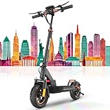 Electric Scooter Adults with Seat, 800W Commuting Electric Scooter up to 31 Miles 28 MPH, 10' Offroad Pneumatic Tire, Dual Shocks & Dual Brakes