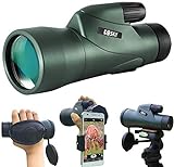 Gosky 12x55 High Definition Monocular Telescope and Quick Phone Holder-2021 Waterproof Monocular -BAK4 Prism for Wildlife Bird Watching Hunting Camping Travel Scenery