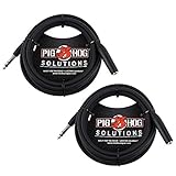 Pig Hog PHX14-10 1/4' TRSF to 1/4' TRSM Headphone Extension Cable, 10 Feet (2-Pack)