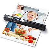 Portable Scanner, Photo Scanner for A4 Documents, Handheld Scanner for Business, Photo, Picture, Receipts, Books, JPG/PDF Format Selection, UP to 900 DPI, Include 16G SD Card, a Pair of AA Batteries
