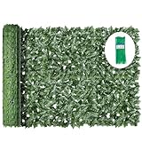 KASZOO Artificial Ivy Privacy Fence Screen, 120x40in Artificial Faux Privacy Fence Artificial Hedge Fence Panel Balcony Privacy Screen Decoration for Patio, Balcony, Wall, Backyard Indoor Outdoor