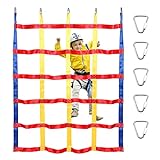SearQing Climbing Cargo Net Ninja Net for Kids, Polyester Rope Ladder Jungle Gym Ninja Warrior Attachment for Indoor Outdoor Treehouse