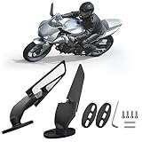 2Pcs Modified Motorcycle Rear view Mirrors With Mount Accessories, Black Universal Angle Adjustable Motorcycle Mirror for Ninja Compatible with Street Dirt Bike Scooter Moped Cruiser ATV