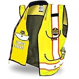 KwikSafety (Charlotte, NC) GODFATHER Safety Vest [CUSHIONED COLLAR] Class 2 ANSI OSHA High Visibility 9 Pockets Reflective Heavy Duty Mesh Vis Zip Construction Industrial Surveyor Men | Yellow X-Large