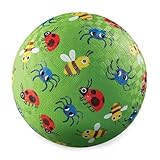 Crocodile Creek Rubber Playground Ball, Ships Inflated, PVC-Free, Durable Design for Indoor Outdoor Games and Active Sports, for Kids 3 Years and Up, 5” Size, Bugs and Spiders