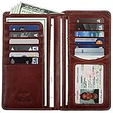 Tony Perotti Men's Leather Checkbook Long Wallets - Italian Bifold with Card Holders, Pockets, ID Window - Eco-Friendly Vegetable-Tanned Full Grain