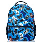 TONGRUIQ Funny Video Game Backpack, large 17-inch Laptop Travel Laptop Daypack School Bag with Multiple Pockets for Men Women Boys Girls