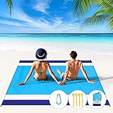BYDOLL Beach Blanket Waterproof Sandproof Oversized 78''×81''1-5 Adults Lightweight Beach Blanket Large Picnic Mat Beach Blanket for Travel Camping Hiking Picnic